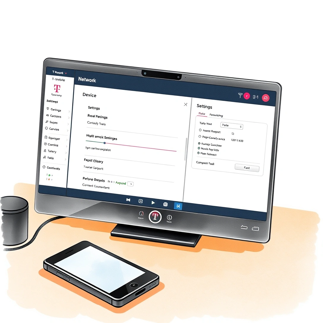 T-Mobile support agent running diagnostics through screen-sharing session